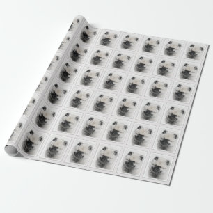 Papel De Presente Keeshond Puppy Drapy - Arte Cachorro Original Boni