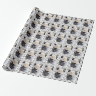 Papel De Presente Keeshond Puppy Painting - Arte de Cachorro Origina