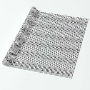 Papel De Presente Keffiyeh preto e branco palestino