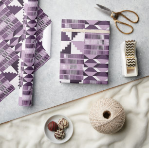 Papel De Presente Kente Block - Ameixa Fumê