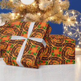 Papel De Presente Kente-Style Design Wrapping Paper