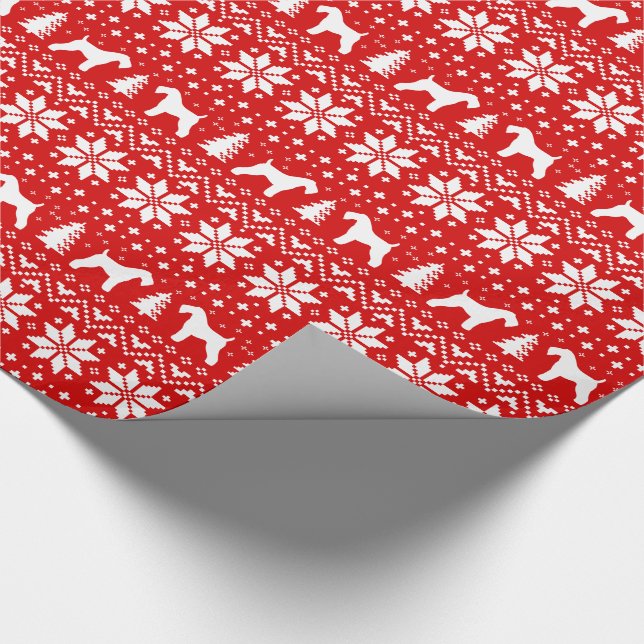 Papel De Presente Kerry Blue Terrier Silhouettes Natal (Ponta)