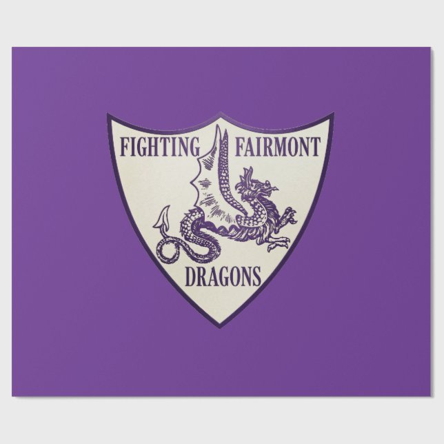 Papel De Presente Kettering, Ohio Fighting Fairmont Dragons Logo (Aberto)