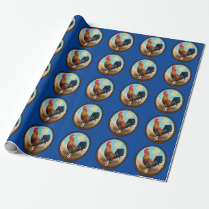 Papel De Presente Key West - Vintage Oval do Gypsy Rooster