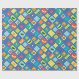 Papel De Presente Kids Fruit and Veggie