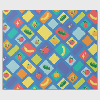 Papel De Presente Kids Fruit and Veggie