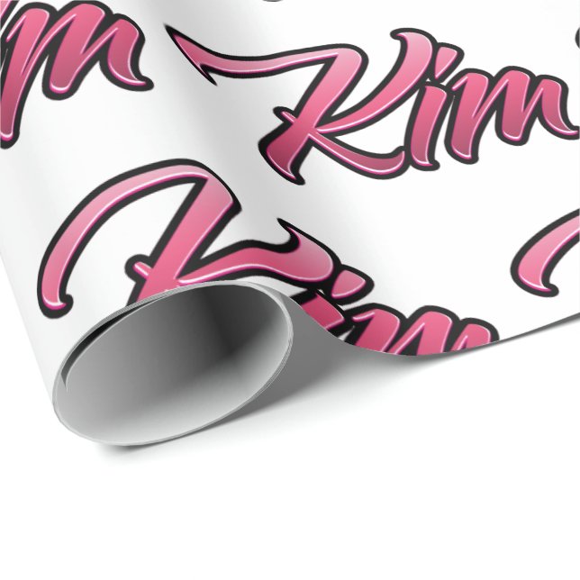Papel De Presente Kim faded pink personalisiertes Geschenkpapier (Ponta do rolo)