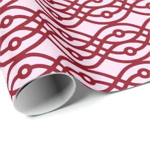 Papel De Presente Kimono impressão, rosa e burgundy