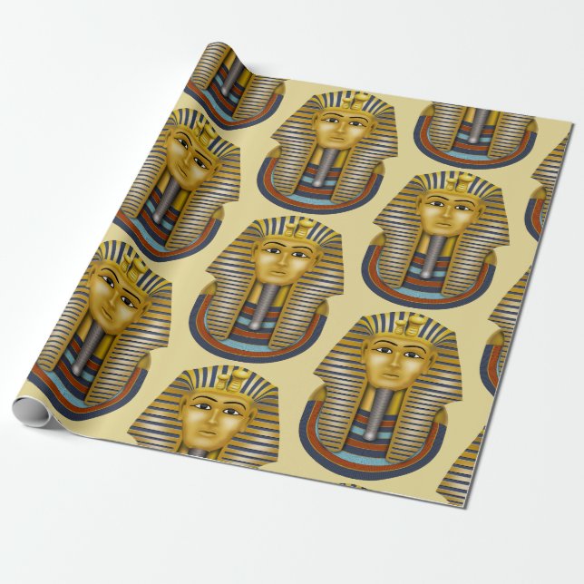 Papel De Presente King Tut Pharaoh Pattern (Desenrolado)