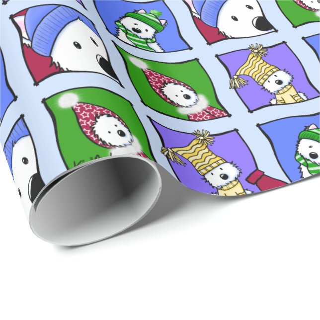 Papel De Presente KiniArt Winter Westies WrapPaper (Ponta do rolo)