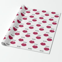 Papel De Presente Kiss Red Lábios XOXO