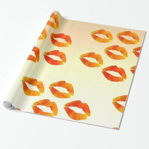 Papel De Presente Kisses,Lábios Wrapping Paper, 30 pol x 6 pés