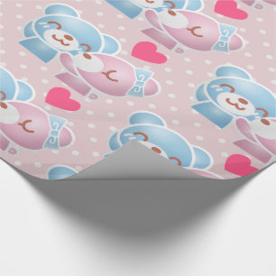 Papel De Presente Kissing Bears Cute e Kawaii