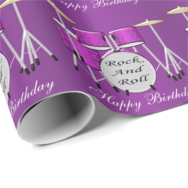 Papel De Presente Kit de Bateria de Aniversário (Ponta do rolo)