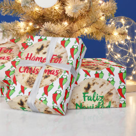 Papel De Presente Kitsch Falize Navidad Tortilla Chili Seu Texto