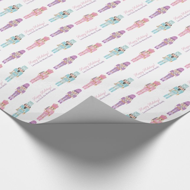 Papel De Presente Kitsch Nutcracker Wooden Soldiers Felizes Feriados (Ponta)