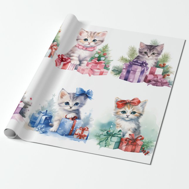 Papel De Presente Kittens Natal (Desenrolado)