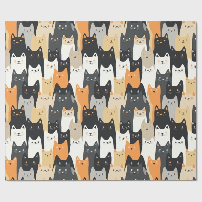 Papel De Presente Kitty Cat-mouflage Cat Camo Wrapping Paper (Aberto)