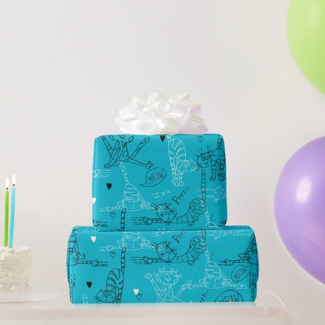 Papel De Presente Kitty Kat Antics (Presentes para festas)