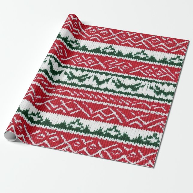 Papel De Presente Knit Ugly Sweater Natal (Desenrolado)