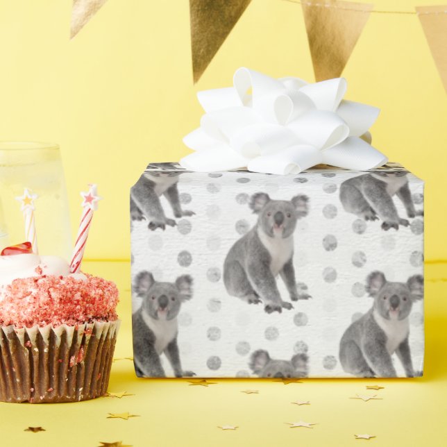 Papel De Presente Koala Bears em Bolinhas (Festa de aniversário)