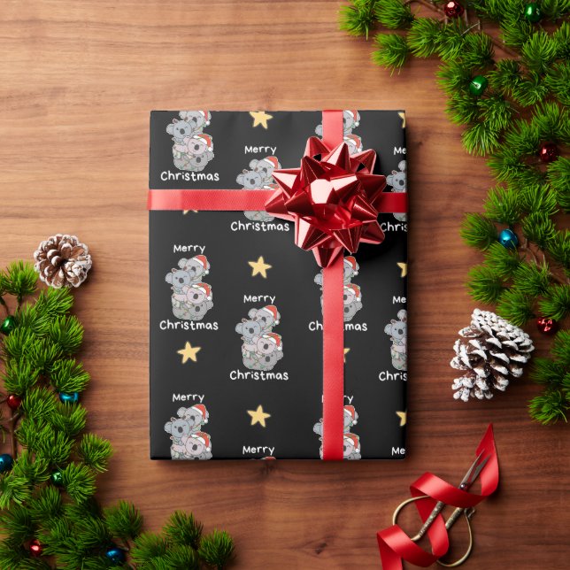 Papel De Presente Koala Natal Árvore Animais de Natal Koalas (Presente de Natal)
