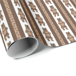 Papel De Presente Kodiak Bear Stripe