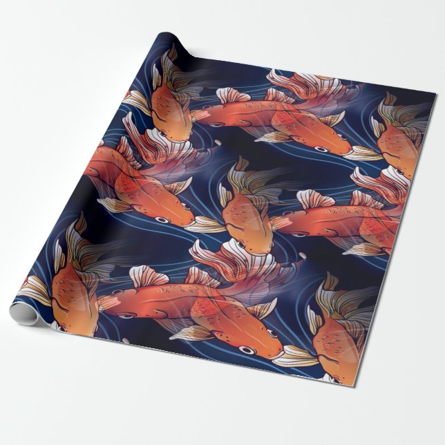 Papel De Presente Koi Fish Japonês (Desenrolado)