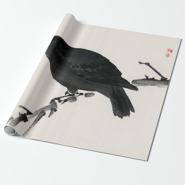 Papel De Presente Kōno Bairei Crow (Desenrolado)
