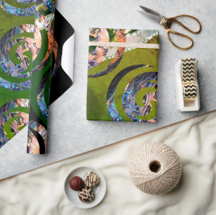 Papel De Presente KORU BRILHO DUPLO. Paua Shell Art