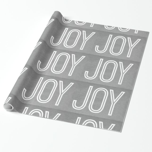 Papel De Presente Kraft Joy Wrapping Paper, Cinza (Desenrolado)