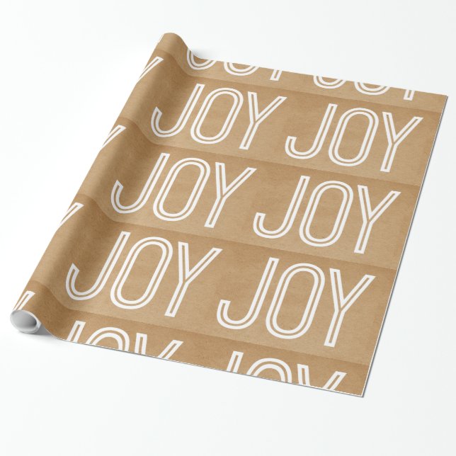 Papel De Presente Kraft Joy Wrapping Paper, Tan (Desenrolado)