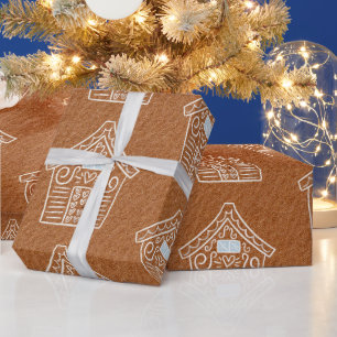 Papel De Presente Kraft Paper Gingerbird House Natal