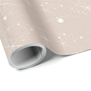 Papel De Presente Kraft Winter White Christmas Elegant