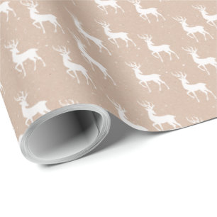 Papel De Presente Kraft Winter White Christmas Elegant Wrapap