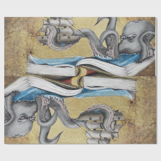 Papel De Presente Kraken (Aberto)