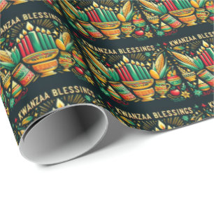 Papel De Presente Kwanzaa Blessings Wrappaper