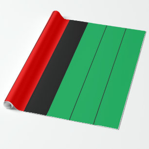Papel De Presente Kwanzaa Colors Red Black Green Stripes Padrão