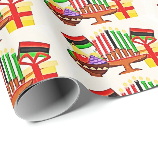 Papel De Presente Kwanzaa Table Painting (Ponta do rolo)