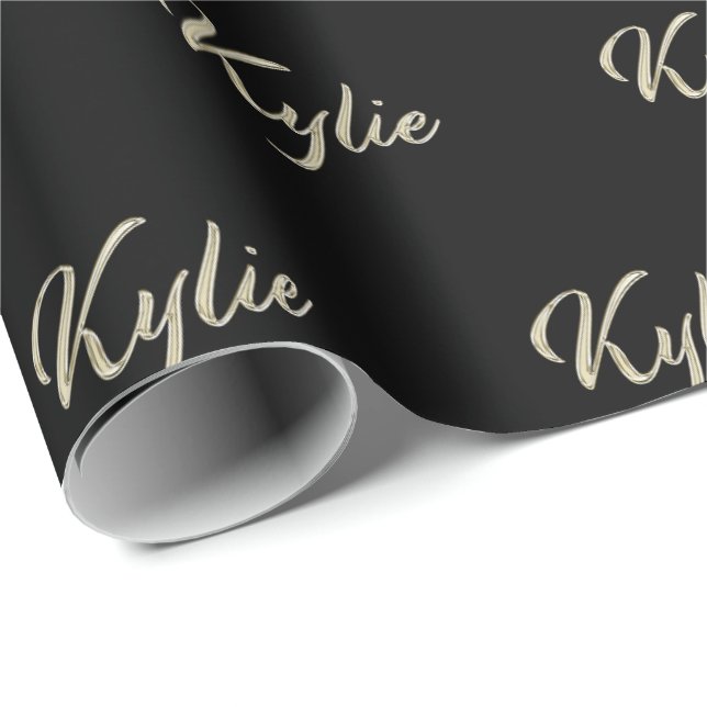 Papel De Presente Kylie white gold Handwriting Geschenkpapier (Ponta do rolo)