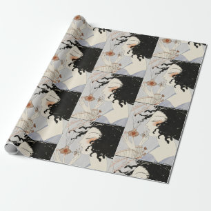 PAPEL DE PRESENTE LA BOHEME, SENHORA COM PERFUME BEAUTY DE ARTE DE B