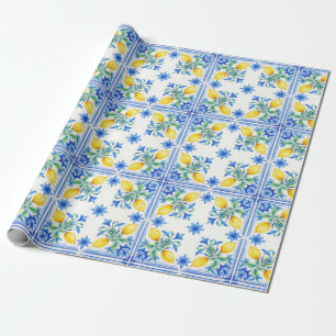 Papel De Presente La Dolce Vita Costa Amalfi Azulejo de Limão Casame