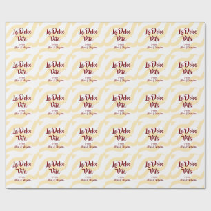 Papel De Presente La Dolce Vita pêssego casal Nome lilás