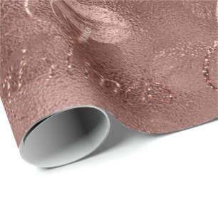 Papel De Presente Lábios de Beijo de Script Dourado com Rosa de Feli