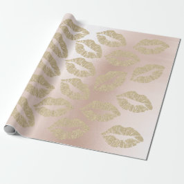 Papel De Presente Lábios de Beijo de Vidro Makeblush Champagne Doura