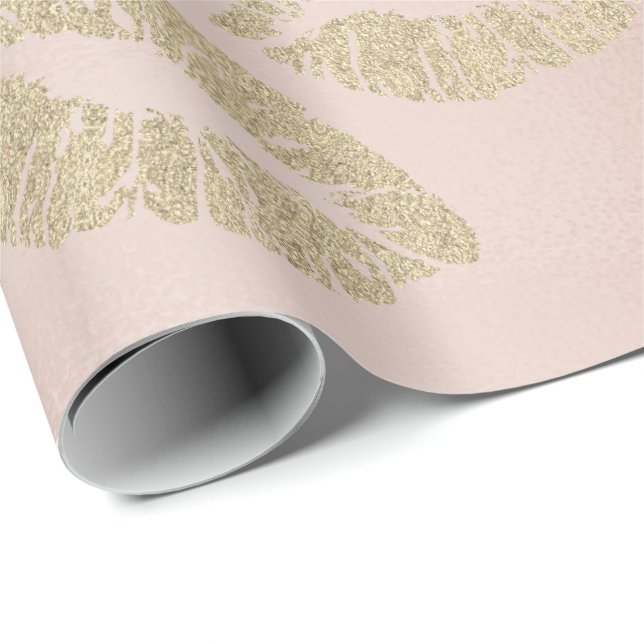 Papel De Presente Lábios de Beijo de Vidro Makeblush Champagne Doura (Ponta do rolo)