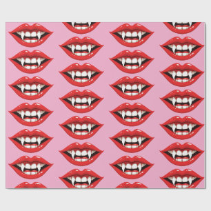 Papel De Presente Lábios vermelhos de vampiro