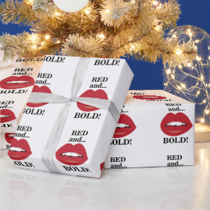 Papel De Presente Lábios Vermelhos e Ousados