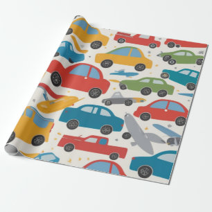 Papel De Presente labirinto colorido de carros de brinquedo