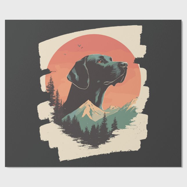 Papel De Presente Labrador   (Aberto)
